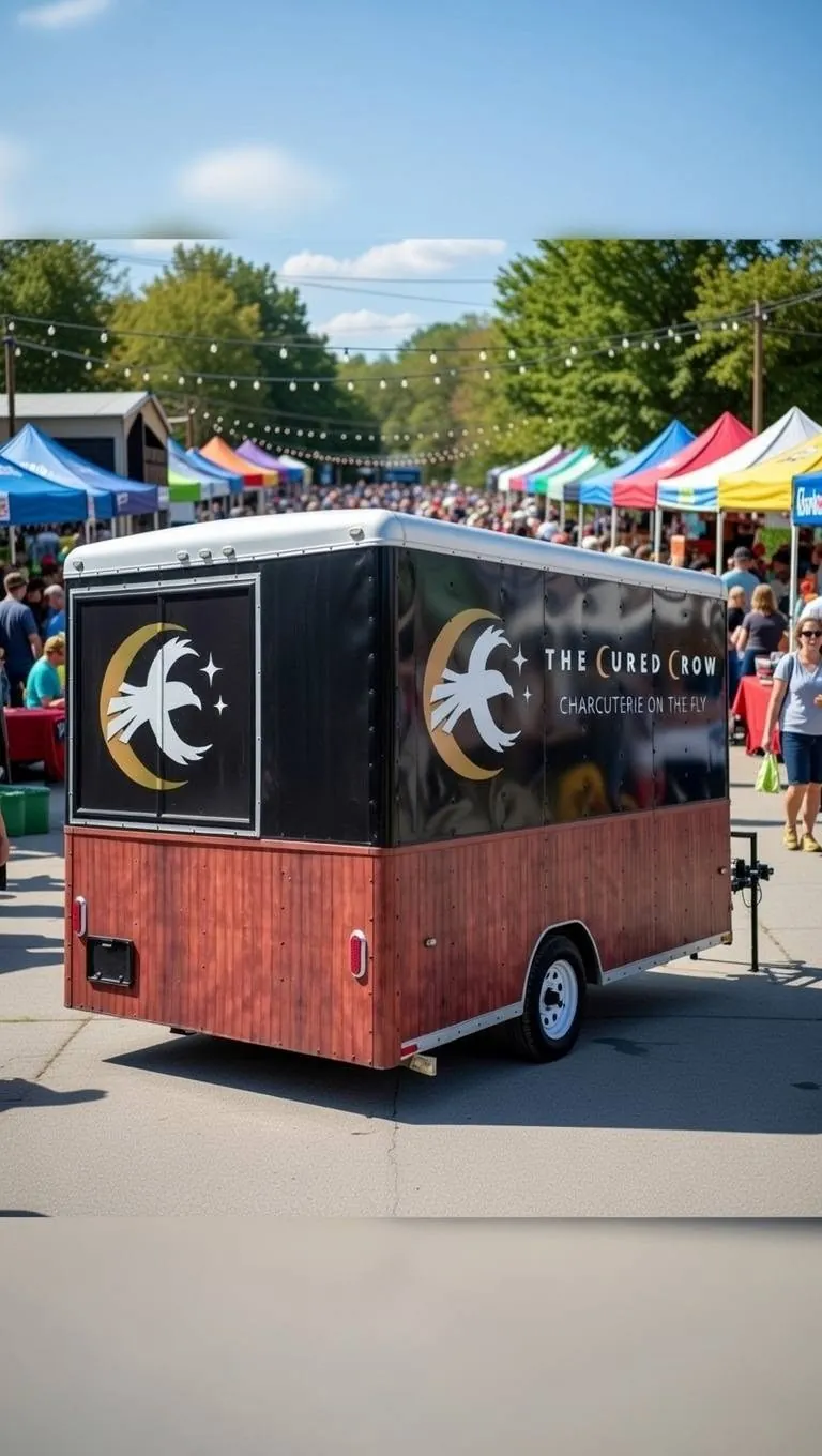 The Cured Crow trailer at a farmers market